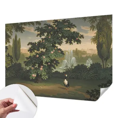 Papel mural texturado decorativo con diseño de jardín natural