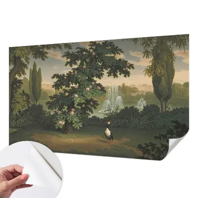 Papel mural texturado decorativo con diseño de jardín natural