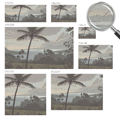 Papel mural texturado decorativo con un paisaje exótico