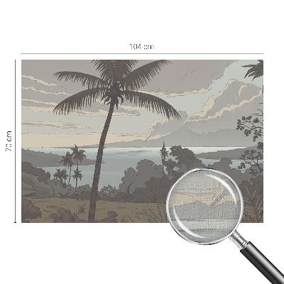Papel mural texturado decorativo con un paisaje exótico