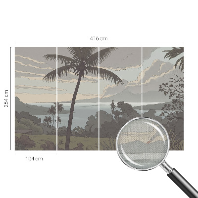 Papel mural texturado decorativo con un paisaje exótico