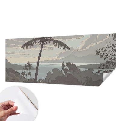 Papel mural texturado decorativo con un paisaje exótico