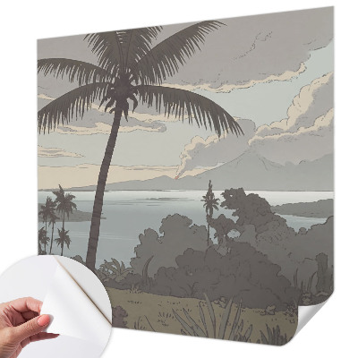 Papel mural texturado decorativo con un paisaje exótico
