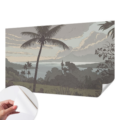 Papel mural texturado decorativo con un paisaje exótico