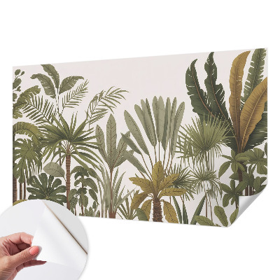 Mural de pared con estampado hermoso Hojas exóticas