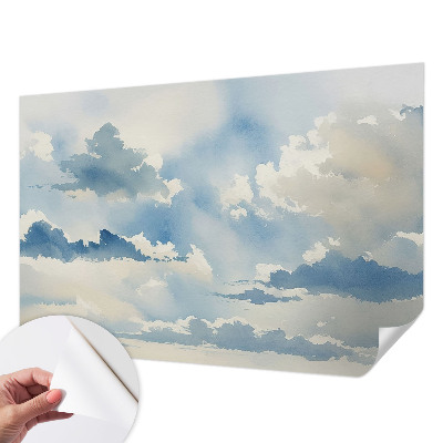 Fotomural decorativo para cabecero de cama con diseño de nubes celestiales