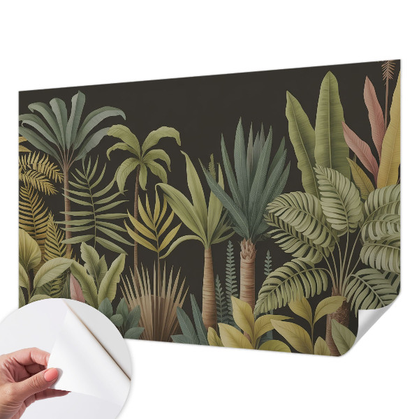 Papel mural texturado decorativo con motivo de selva tropical