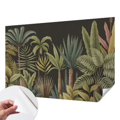 Papel mural texturado decorativo con motivo de selva tropical