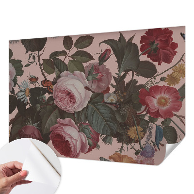 Fotomural decorativo para cabecero de cama con un diseño de elegancia floral para cabecero