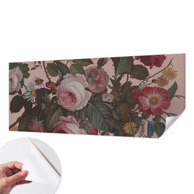 Fotomural decorativo para cabecero de cama con un diseño de elegancia floral para cabecero