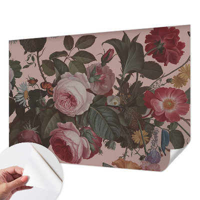 Fotomural decorativo para cabecero de cama con un diseño de elegancia floral para cabecero