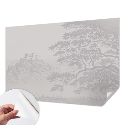Papel mural con patrón decorativo Paisaje del castillo