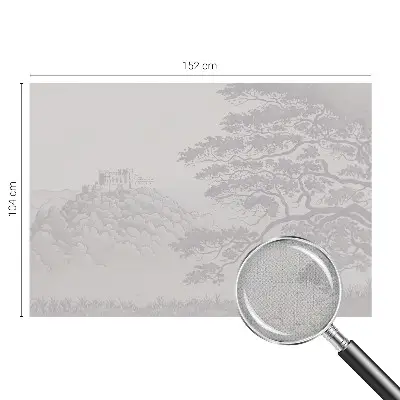 Papel mural con patrón decorativo con motivo de paisaje del castillo
