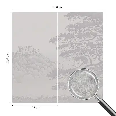 Papel mural con patrón decorativo con motivo de paisaje del castillo
