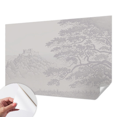 Papel mural con patrón decorativo Paisaje del castillo