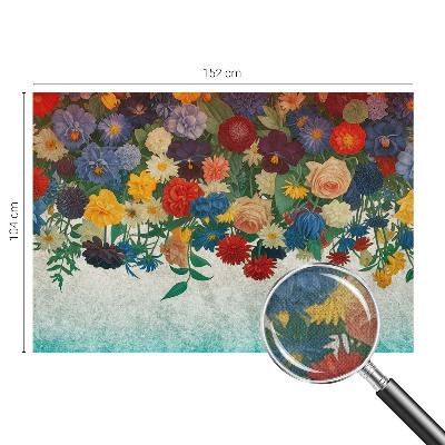 Papel mural texturado decorativo Flores coloridas