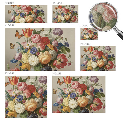 Papel mural con patrón decorativo Flores y mariposas