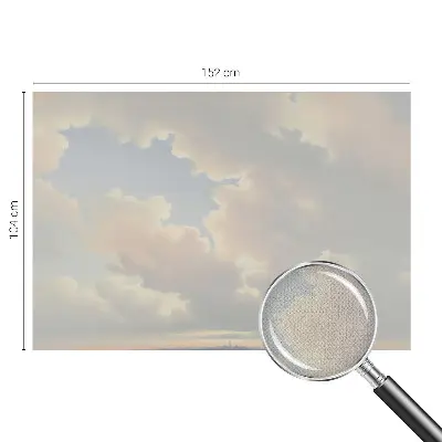 Fotomural decorativo para cabecero de cama con diseño de cielo en tonos pastel