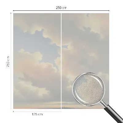 Fotomural decorativo para cabecero de cama con diseño de cielo en tonos pastel