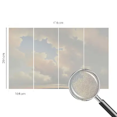 Fotomural decorativo para cabecero de cama con diseño de cielo en tonos pastel