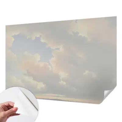 Fotomural decorativo para cabecero de cama con diseño de cielo en tonos pastel