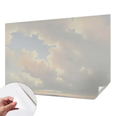 Fotomural decorativo para cabecero de cama con diseño de cielo en tonos pastel