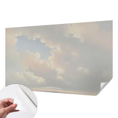 Fotomural decorativo para cabecero de cama con diseño de cielo en tonos pastel