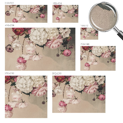 Mural de pared con estampado hermoso Flores románticas