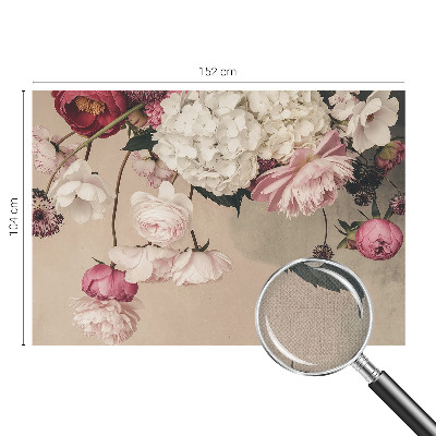 Mural de pared con estampado hermoso Flores románticas