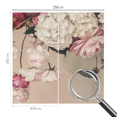 Mural de pared con estampado hermoso Flores románticas