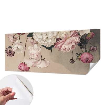 Mural de pared con estampado hermoso con motivo de flores románticas