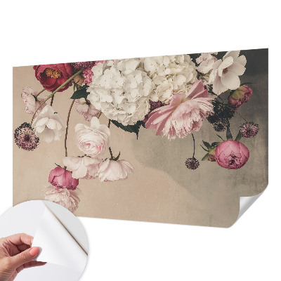 Mural de pared con estampado hermoso Flores románticas