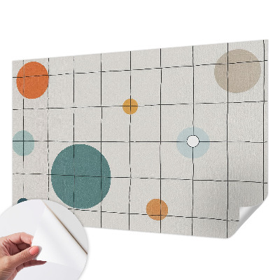Fotomural decorativo para cabecero de cama con diseño de círculos de colores