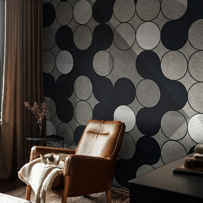 Papel mural con patrón decorativo círculos geométricos