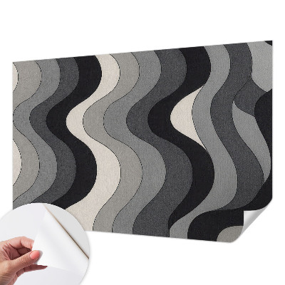 Mural de pared con estampado hermoso Ondas grises