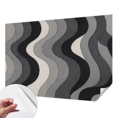 Mural de pared con estampado hermoso Ondas grises