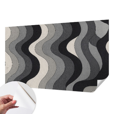 Mural de pared con estampado hermoso Ondas grises
