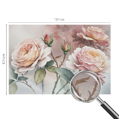 Fotomural decorativo para cabecero de cama rosas pastel