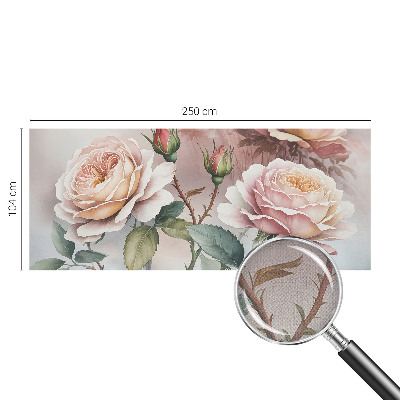 Fotomural decorativo para cabecero de cama con diseño de rosas en tonos pastel