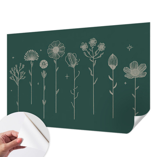 Papel mural con patrón decorativo Flores delicadas