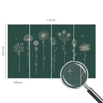 Papel mural con patrón decorativo con motivo de flores delicadas