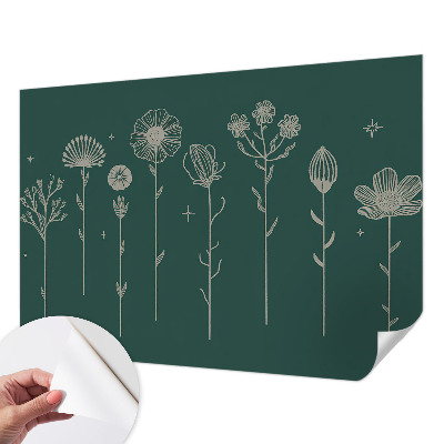 Papel mural con patrón decorativo con motivo de flores delicadas