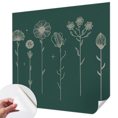 Papel mural con patrón decorativo con motivo de flores delicadas