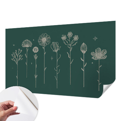 Papel mural con patrón decorativo con motivo de flores delicadas