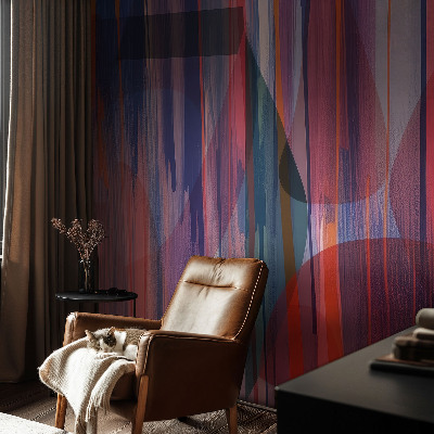 Mural de pared con estampado hermoso rayas arcoíris