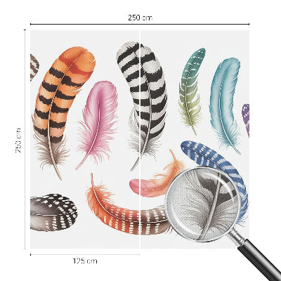 Mural de pared con estampado hermoso Plumas en tonos pastel