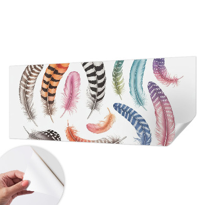 Mural de pared con estampado hermoso Plumas en tonos pastel