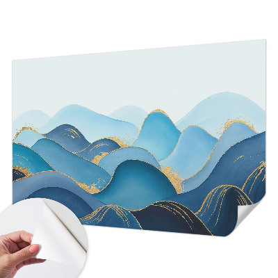 Papel mural con patrón decorativo con un motivo de paisaje ondulado