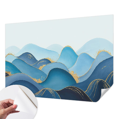 Papel mural con patrón decorativo con un motivo de paisaje ondulado