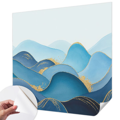Papel mural con patrón decorativo con un motivo de paisaje ondulado